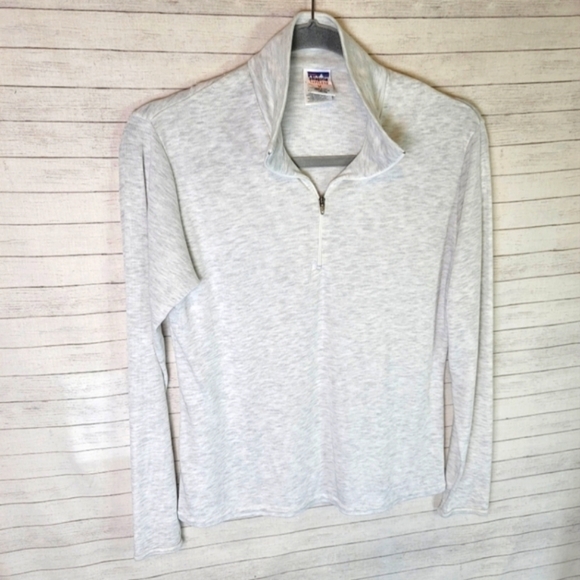 PATAGONIA CAPILENE BASE LAYER  LIGHT GRAY 3/4 ZIP PULLOVER, SZ MEDIUM - Picture 2 of 8